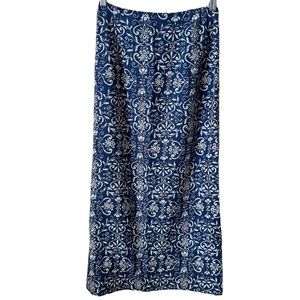 Talbots Long Printed Blue Skirt Size 4